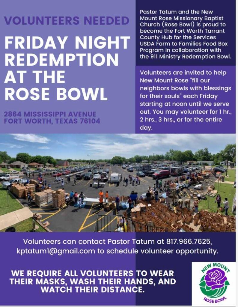 FRIDAY NIGHT LIGHTS AT THE ROSE BOWL IS CITY’S FIRST NIGHT TIME FOOD DISTRIBUTION HUB – Fort Worth Association of Midnight Basketball